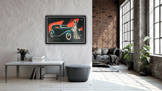 Image 1 of Car Art, High Quality, Limited Edition:  Original Lithographic Colour Giclée-Art: “Rolls Royce, Lady Lempicka" Nr.: 1/10. 