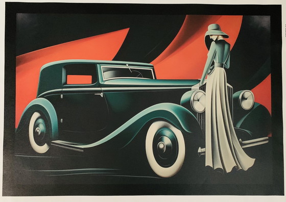 Image 1 of Car Art, High Quality, Limited Edition:  Original Lithographic Colour Giclée-Art: “Rolls Royce, Lady Lempicka" Nr.: 1/10. 