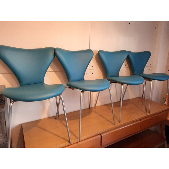 Image 1 of Set van 4 vintage stoelen van Arne Jacobsen voor Fritz Ansen