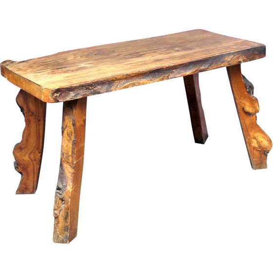 Image 1 of Vintage massief iepenhouten woonkamertafel, 1960