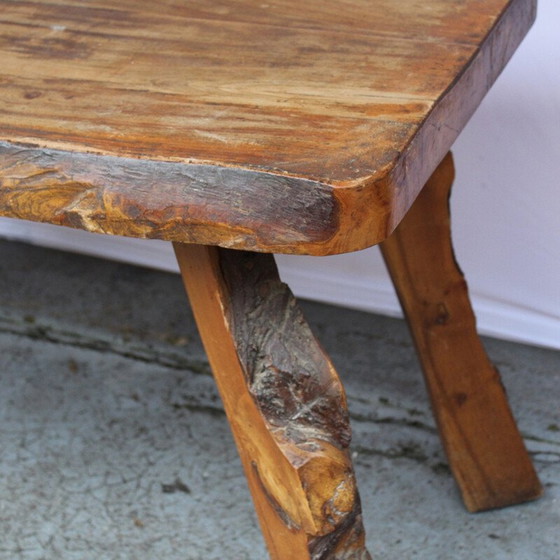 Image 1 of Vintage massief iepenhouten woonkamertafel, 1960