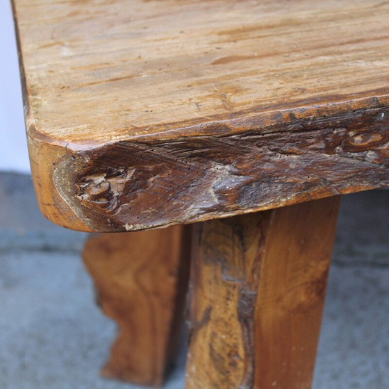 Image 1 of Vintage massief iepenhouten woonkamertafel, 1960