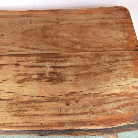 Image 1 of Vintage massief iepenhouten woonkamertafel, 1960