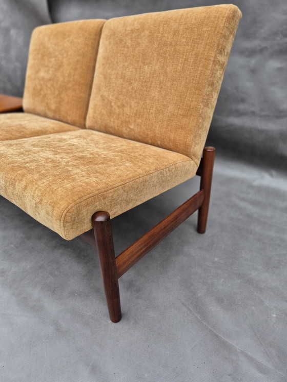 Image 1 of Teakhouten bank van Gunnar Sørlie, Vintage Scandinavisch 1960S