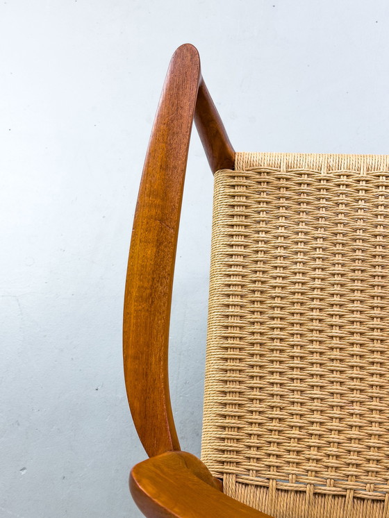 Image 1 of Teakhouten en Papercord Model 56 fauteuil door Niels Otto Møller voor J.L. Møllers, jaren 1960