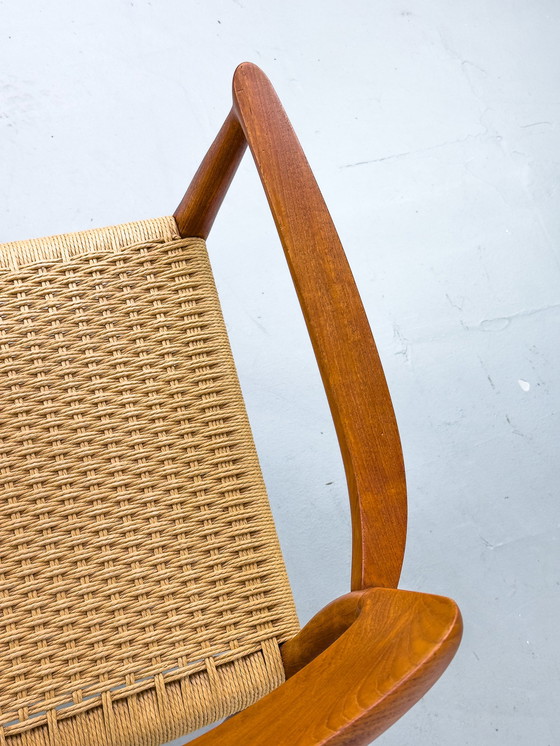 Image 1 of Teakhouten en Papercord Model 56 fauteuil door Niels Otto Møller voor J.L. Møllers, jaren 1960