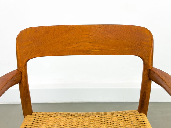 Image 1 of Teakhouten en Papercord Model 56 fauteuil door Niels Otto Møller voor J.L. Møllers, jaren 1960