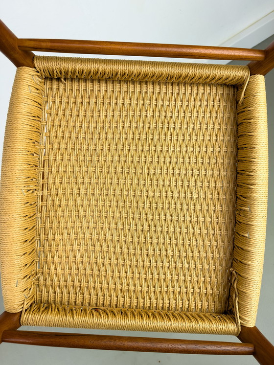 Image 1 of Teakhouten en Papercord Model 56 fauteuil door Niels Otto Møller voor J.L. Møllers, jaren 1960