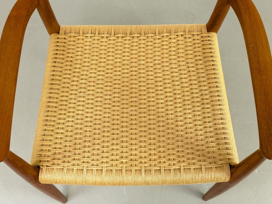 Image 1 of Teakhouten en Papercord Model 56 fauteuil door Niels Otto Møller voor J.L. Møllers, jaren 1960