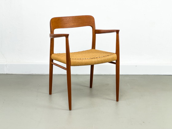 Image 1 of Teakhouten en Papercord Model 56 fauteuil door Niels Otto Møller voor J.L. Møllers, jaren 1960