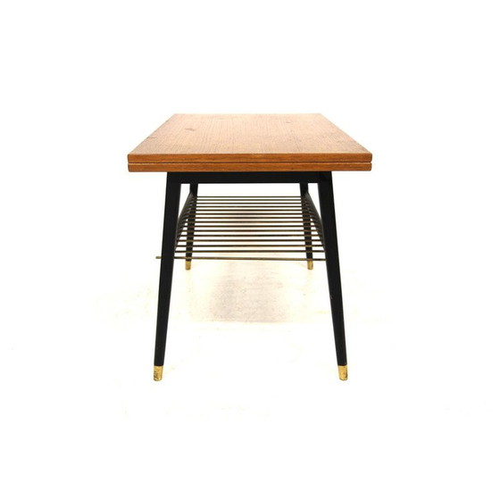 Image 1 of Vintage uittrekbare salontafel van teak en beuken, Zweden 1950