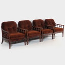 Vintage bamboe rotan lounge fauteuil