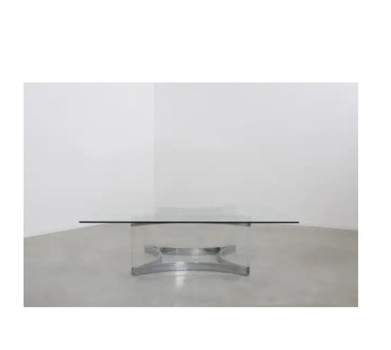 Image 1 of Salontafel van glas en chroom