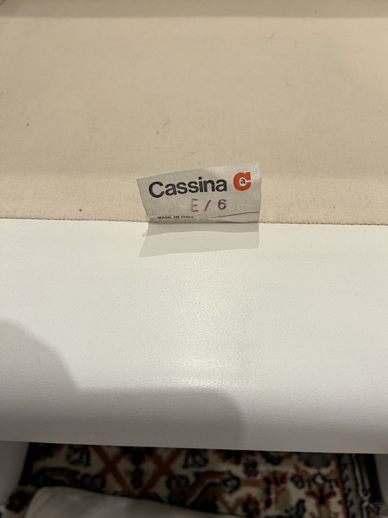 Image 1 of Set van 4 Armleuning Stoel Cassina Break 401 , Leer Wit , Mario Bellini , Uitstekende staat