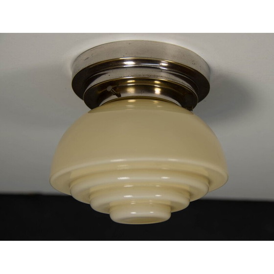 Image 1 of Vintage verchroomde art deco plafondlamp, 1930