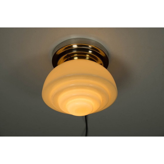 Image 1 of Vintage verchroomde art deco plafondlamp, 1930