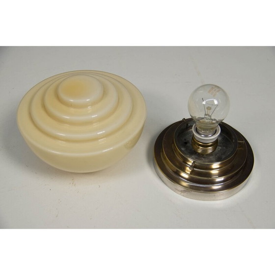 Image 1 of Vintage verchroomde art deco plafondlamp, 1930