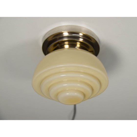 Image 1 of Vintage verchroomde art deco plafondlamp, 1930