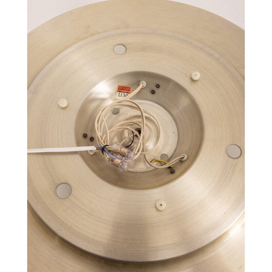 Image 1 of Vintage lamp in chroom metaal en wit glas van Pia Guidetti Crippa voor Lumi Milano, Italië 1960