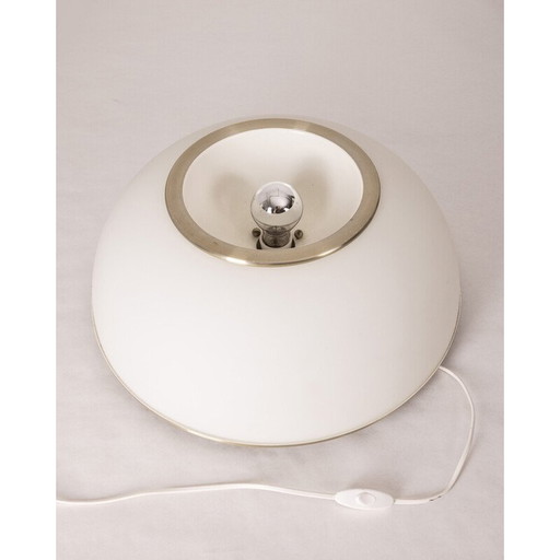 Vintage lamp in chroom metaal en wit glas van Pia Guidetti Crippa voor Lumi Milano, Italië 1960