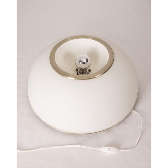 Image 1 of Vintage lamp in chroom metaal en wit glas van Pia Guidetti Crippa voor Lumi Milano, Italië 1960