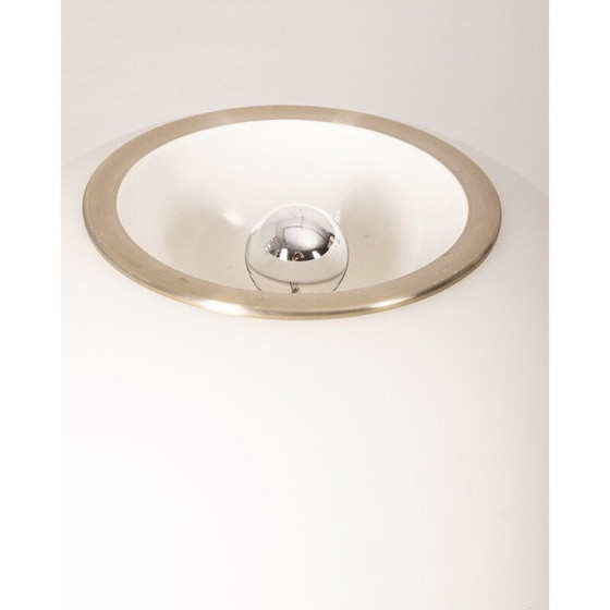 Image 1 of Vintage lamp in chroom metaal en wit glas van Pia Guidetti Crippa voor Lumi Milano, Italië 1960