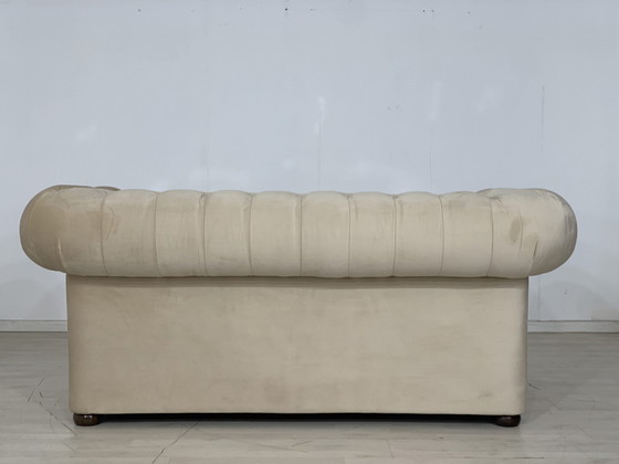 Image 1 of Engelse chesterfield bank 2-zits vintage koloniale stijl