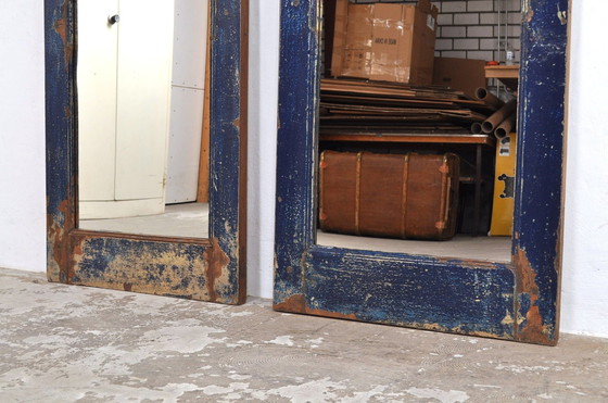 Image 1 of Vintage Hardhouten Passpiegel Met Patina