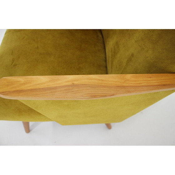 Image 1 of Vintage beukenhouten fauteuil met bekleding, Tsjecho-Slowakije 1960