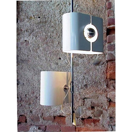 Image 1 of Vintage wandlamp in aluminium en verchroomd staal voor Stilux, Italië 1970