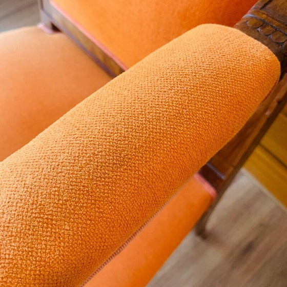 Image 1 of Vintage oranje fluwelen fauteuil