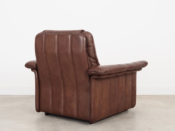 Image 1 of Bruine leren fauteuil, Zwitsers ontwerp, 1970S, Vervaardiging: De Sede