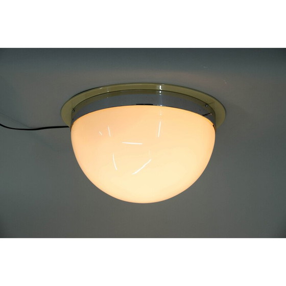 Image 1 of Vintage Bauhaus plafondlamp in chroom van Zukov, Tsjecho-Slowakije 1940