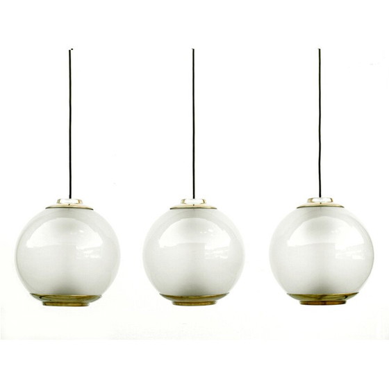 Image 1 of Set van 3 Vintage Ls2 bol hanglampen door Luigi Caccia Dominioni voor Azucena, Italië 1954