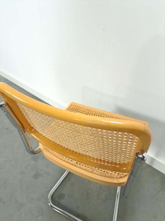 Image 1 of Italiaanse Webbing Set Stoelen Met Chromen Buisframe Vintage Stoel