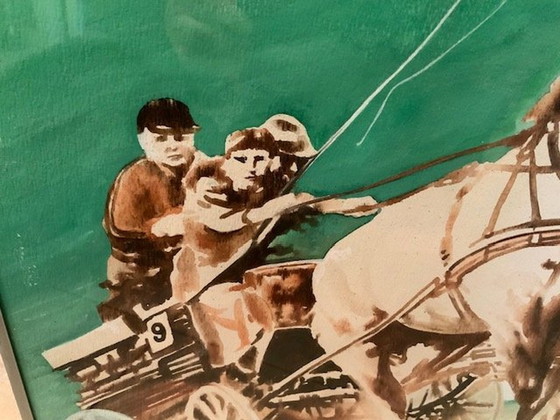 Image 1 of Unieke Aquarel Paardensport René Brone