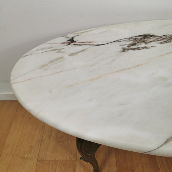 Image 1 of Vintage Hollywood Regency Salontafel Marmer, Onyx Blad