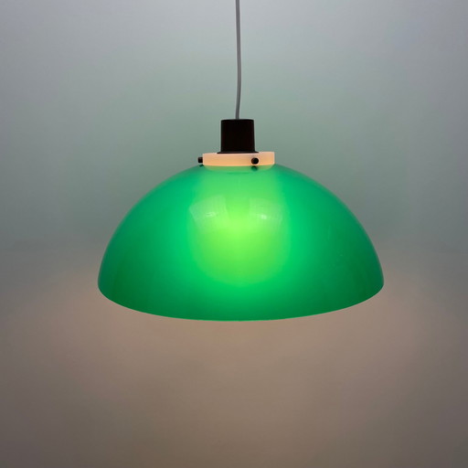 Groene paddestoel hanglamp van Uno & Östen Kristiansson voor Luxus, Zweden 1960