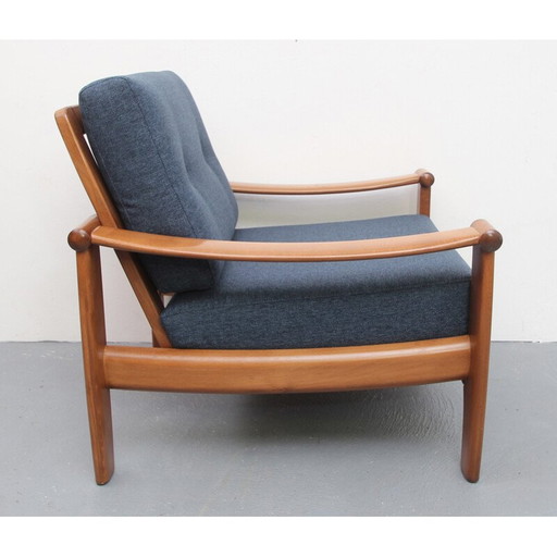 Vintage fauteuil in donkerblauw - jaren 1960