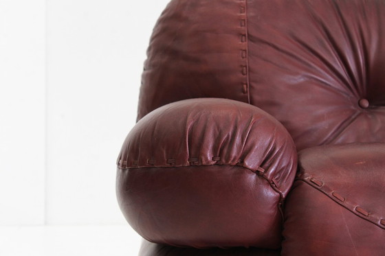 Image 1 of Vintage Sapporo Italiaanse Leren Sofa Mobil Girgi Jaren 70 