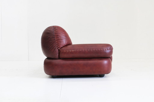 Vintage Sapporo Italiaanse Leren Sofa Mobil Girgi Jaren 70 