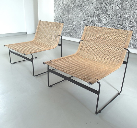 Image 1 of Zeldzaam paar loungestoelen van Gregorio Vicente Cortes en Luis Onsurbe voor Metz & Co, 1961