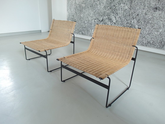 Image 1 of Zeldzaam paar loungestoelen van Gregorio Vicente Cortes en Luis Onsurbe voor Metz & Co, 1961