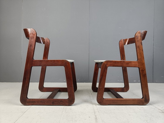 Image 1 of Set van 6 vintage eetkamerstoelen van Mario Sabot, 1970S