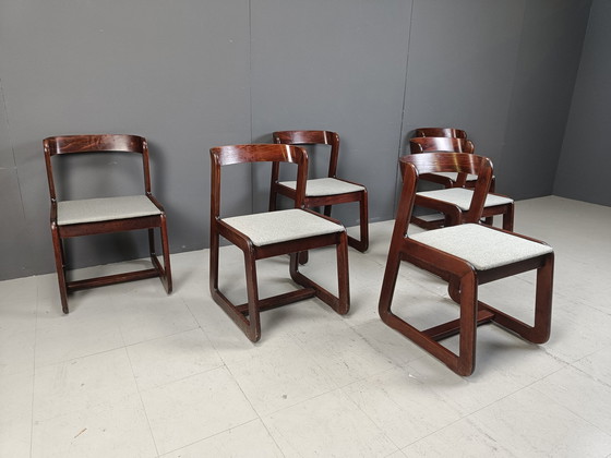 Image 1 of Set van 6 vintage eetkamerstoelen van Mario Sabot, 1970S