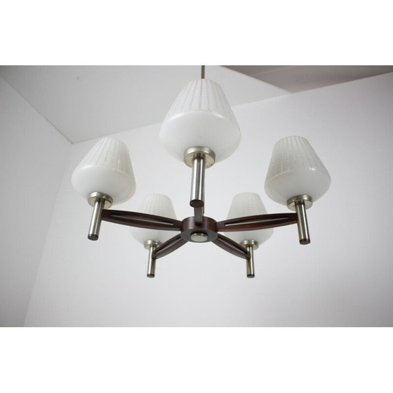 Image 1 of Vintage kroonluchter van mahoniehout, Duitsland 1970