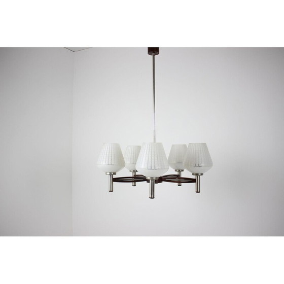 Image 1 of Vintage kroonluchter van mahoniehout, Duitsland 1970