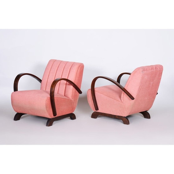 Image 1 of Paar vintage roze Art Deco fauteuils, jaren 1930