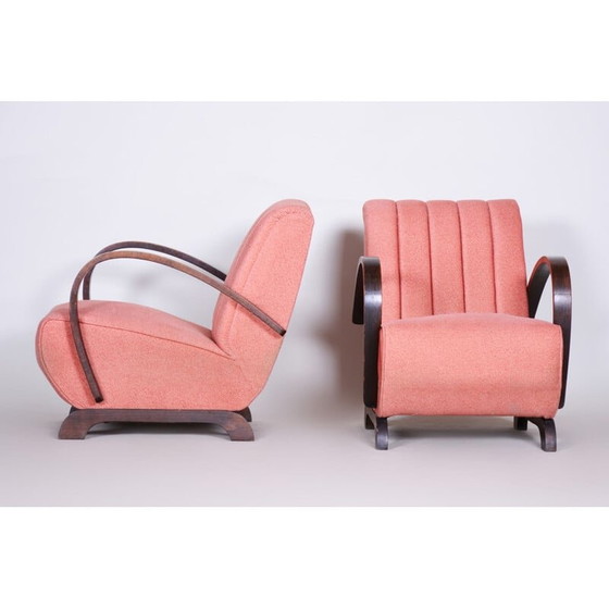 Image 1 of Paar vintage roze Art Deco fauteuils, jaren 1930