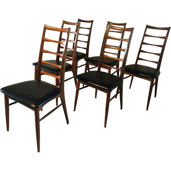 Image 1 of Set van 6 vintage teakhouten stoelen van Niels Koefoed voor Koefoeds Hornslet, 1961